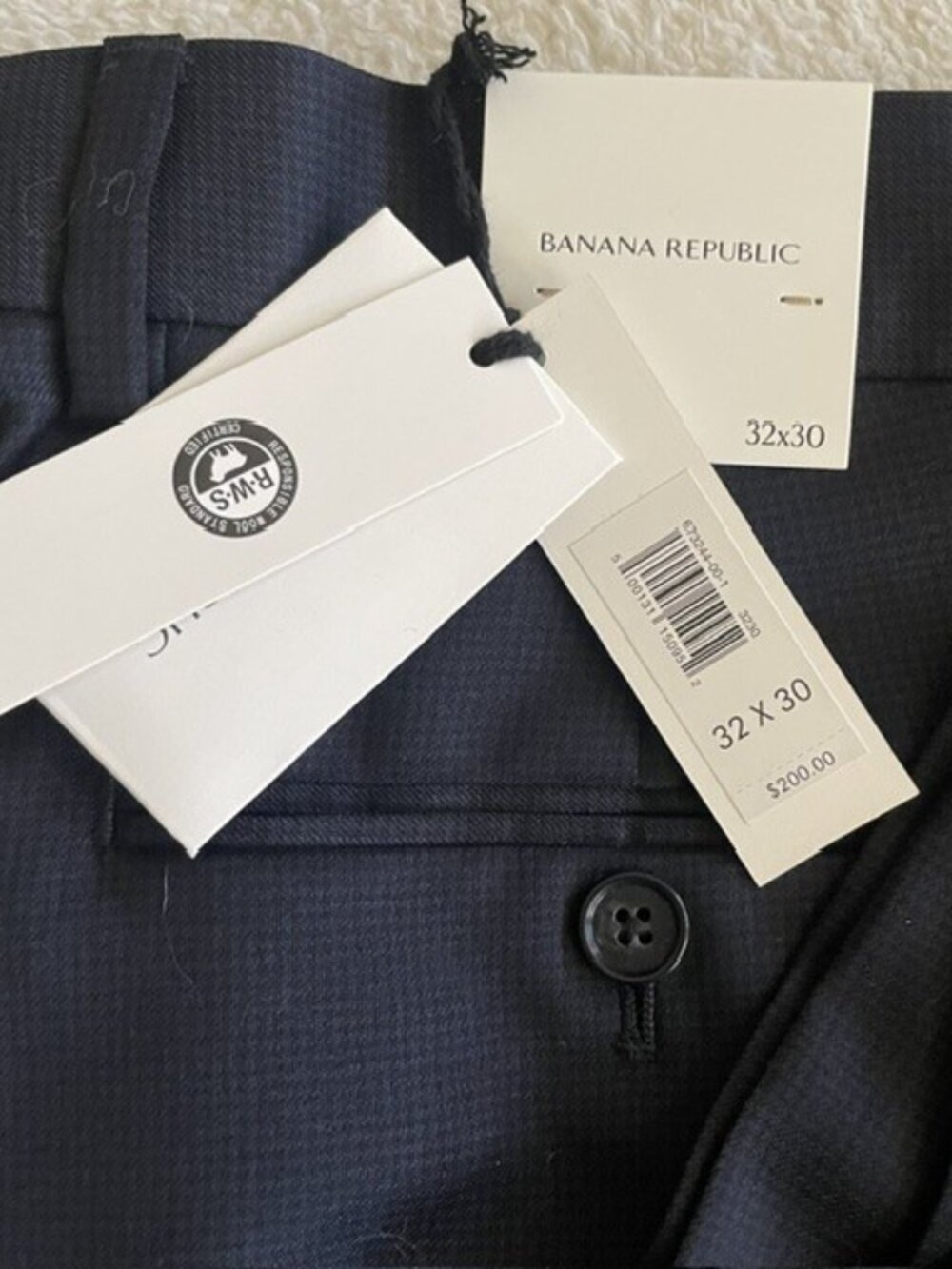 Banana Republic NWT Italian Wool Suit Pants Signature Slim Fit Houndstooth 32x30